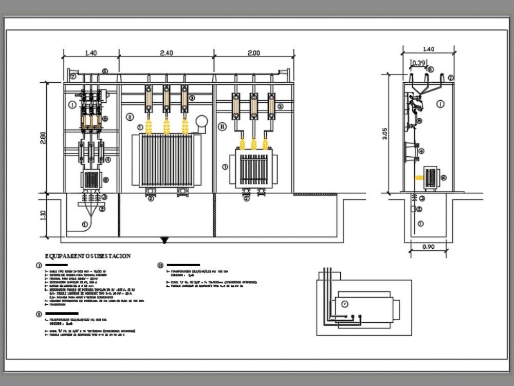 Cabine De Subestação 229kv Em Autocad Cad 7829 Kb Bibliocad 3117