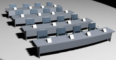 Mesas para sala de convenções em 3D