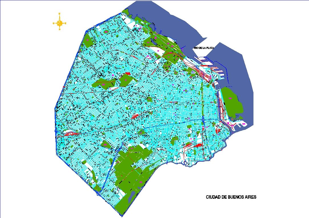 Carte complète de la ville autonome de Buenos Aires
