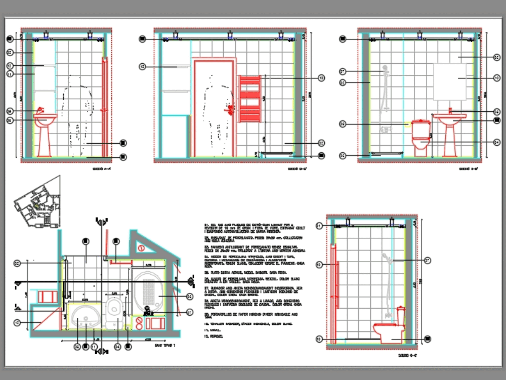 Bathroom details in AutoCAD | CAD download (645.42 KB) | Bibliocad