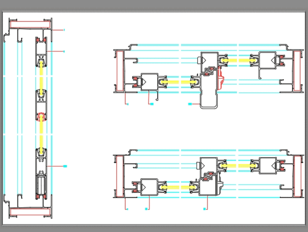  Sliding door details in AutoCAD CAD download 96 03 KB 