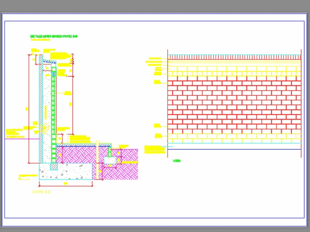 Detalle De Mampostería Vista En Autocad Cad 378 Kb Bibliocad 0216