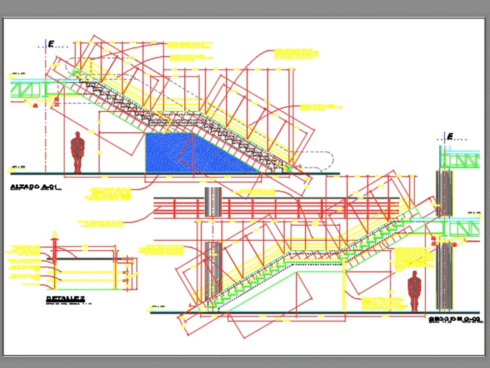 Escaleras para centro comercial en AutoCAD | CAD (198.54 KB) | Bibliocad