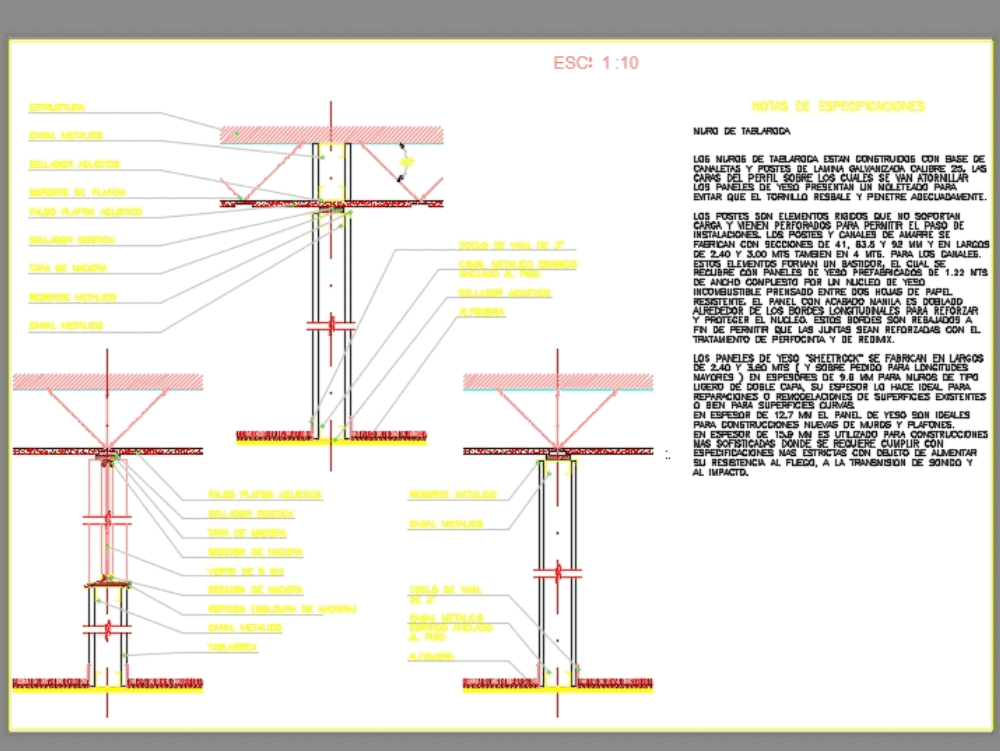 Panel drywall in AutoCAD Download CAD free 498 07 KB 