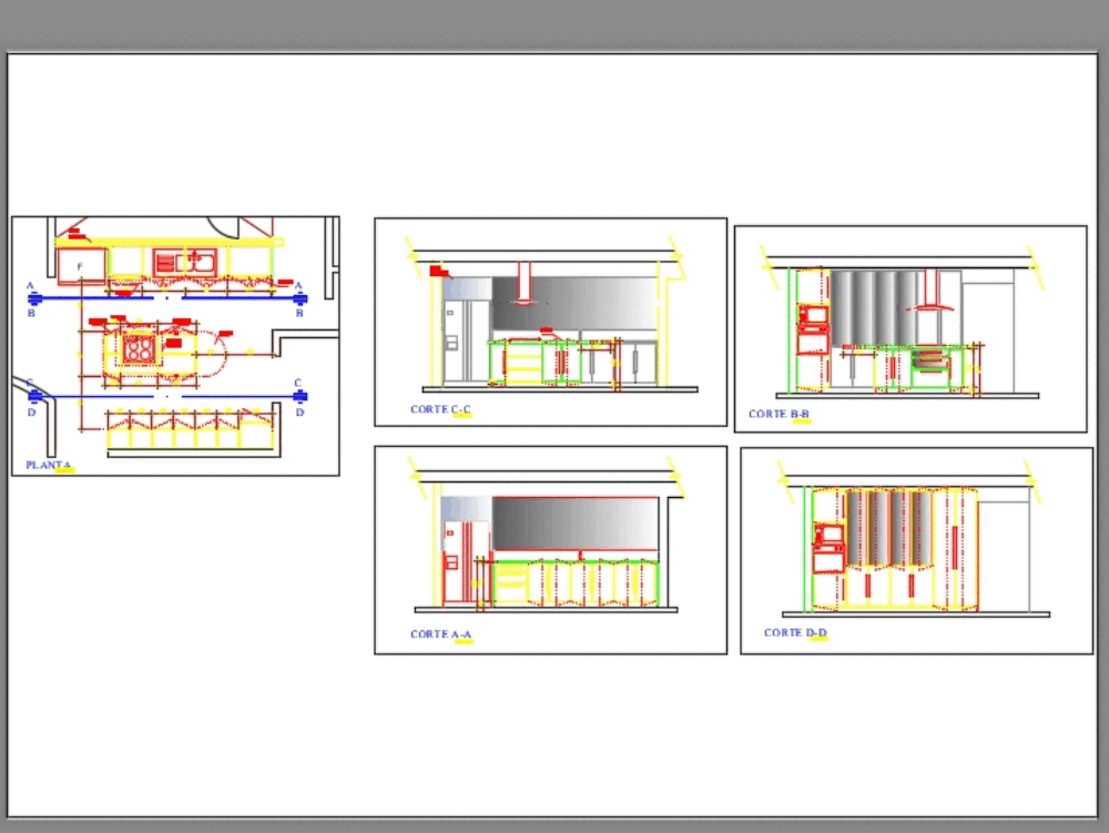 Detalle de cocina en AutoCAD | Descargar CAD (240.11 KB) | Bibliocad
