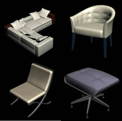 3d Easy Chairs -