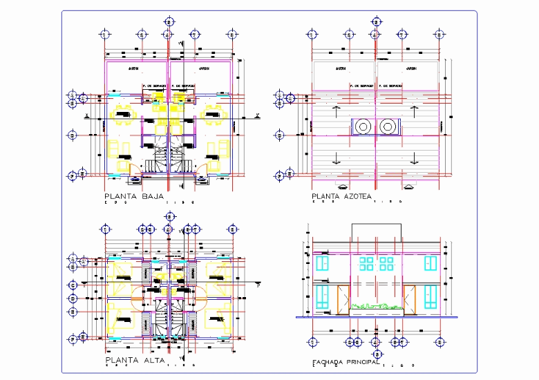 Vivienda De Inter S Social En Autocad Cad Kb Bibliocad