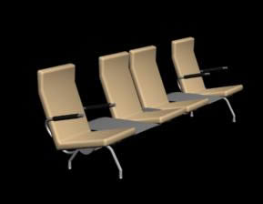 3d Quadruple Chairs