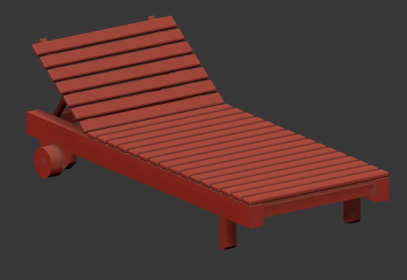Chaise longue d'extérieur 3D