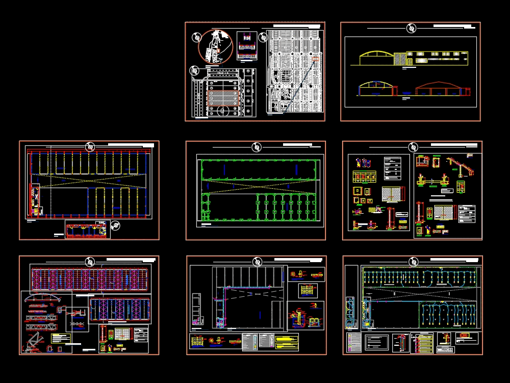 utilitarian building - shoe factory in autocad cad 3.11