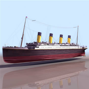 3d titanisches Boot