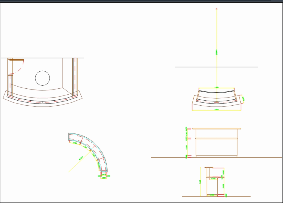 MUEBLE CURVO DE RECEPCION 3D