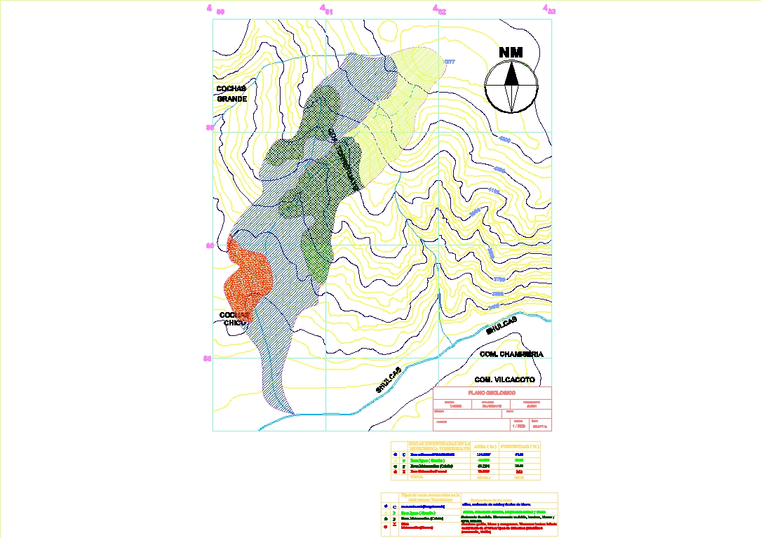 Carte géologique de Junín - Huancayo