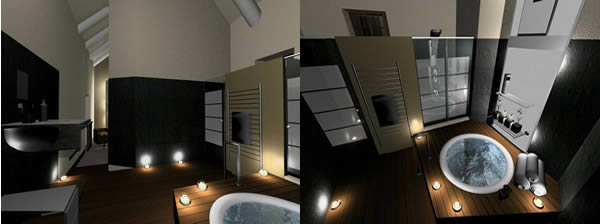 Baño 3D para habitacion de hotel