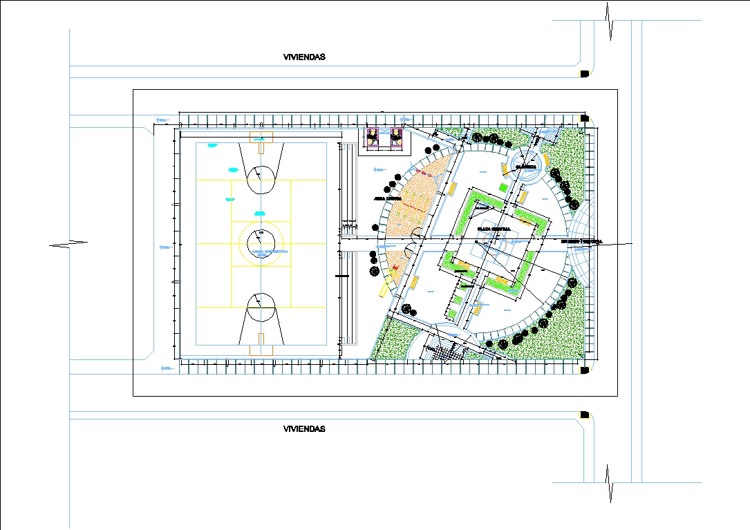 Plaza en AutoCAD | Descargar CAD gratis (157.36 KB) | Bibliocad