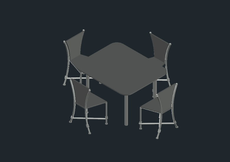 3d Table - Chairs