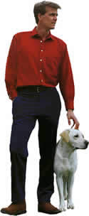 Image d'une personne avec son chien pour le rendu