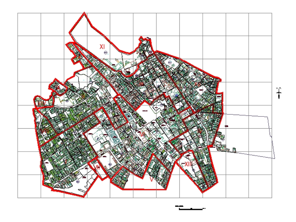 Map of the historic center of Cusco - Peru.