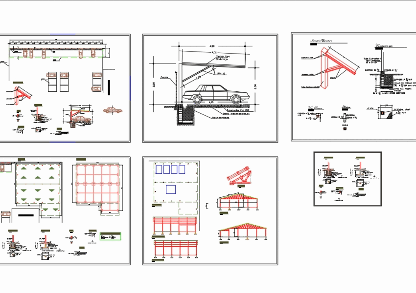 Serchas de estacionamiento en AutoCAD | CAD (6.99 MB) | Bibliocad