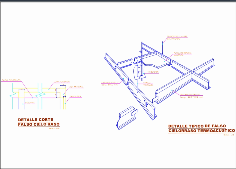 Ceiling Suspended Details In Autocad Cad Download 0 03