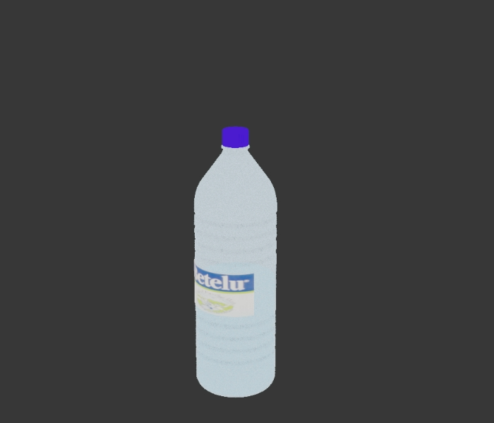 Flasche Wasser und Glas