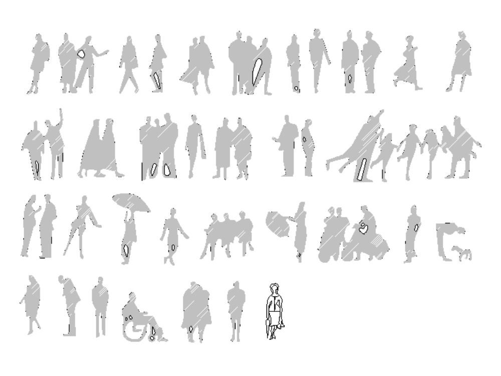 Silhouettes of people.