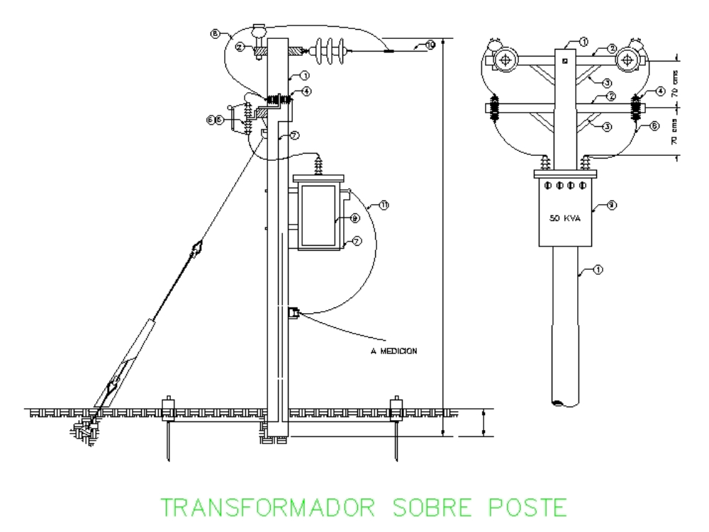 Pole-mounted transformer