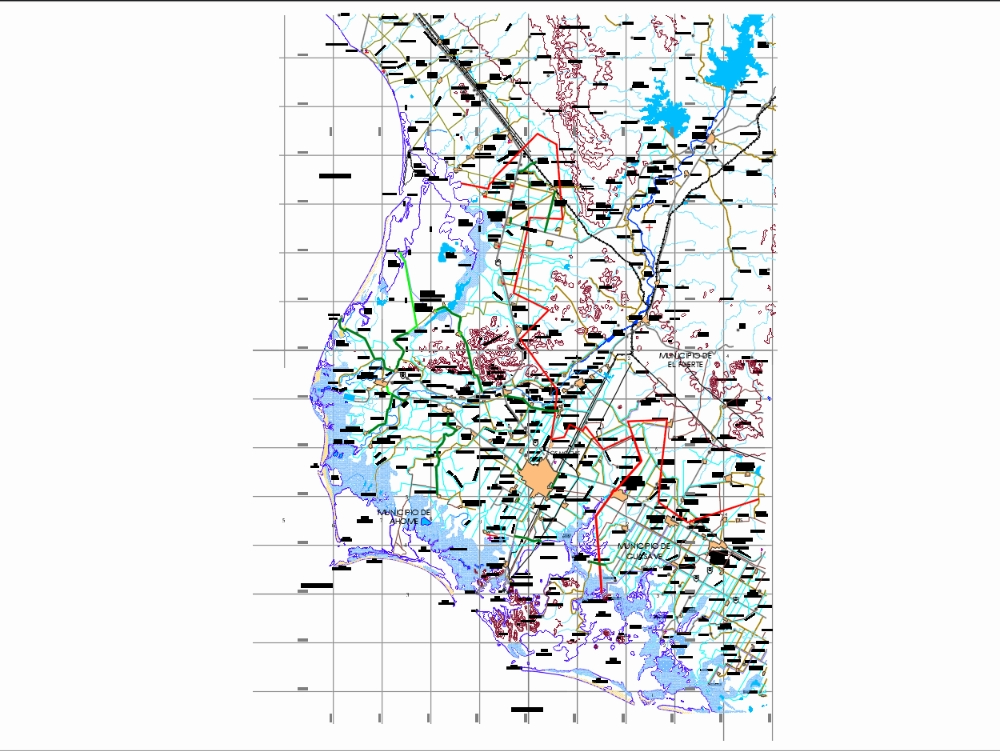 Stadtplan mit Topographie