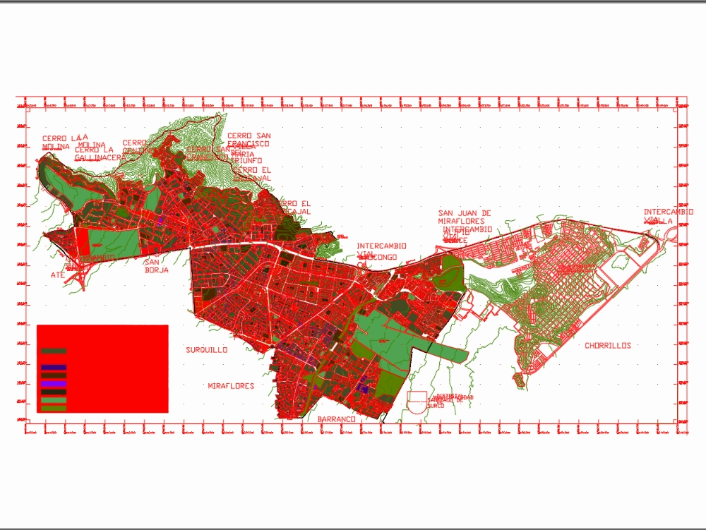 Stadtplan mit Landnutzungen