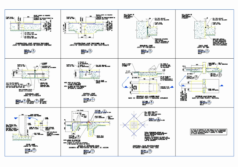 Detalles standares de concreto en AutoCAD | CAD (6.67 MB) | Bibliocad