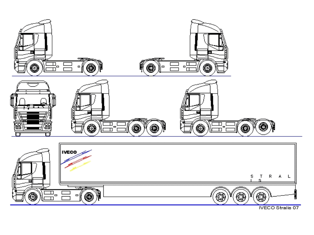 Iveco trucks views in AutoCAD Download CAD free 47 05 