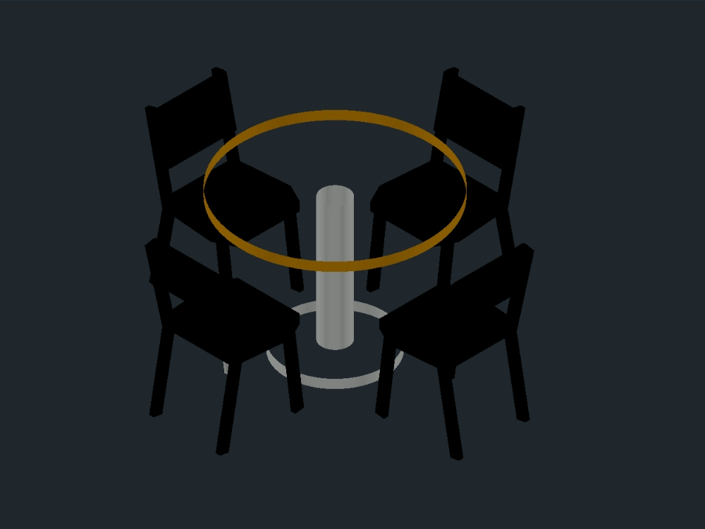 mesa 3d com cadeiras