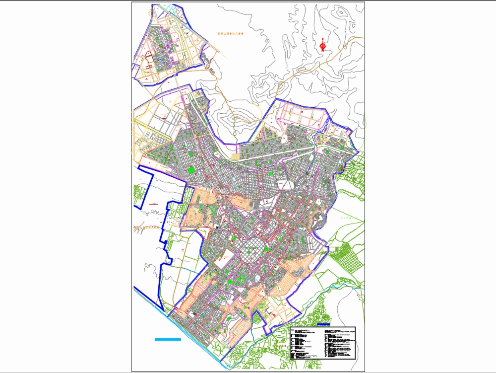 Urban plan with land use