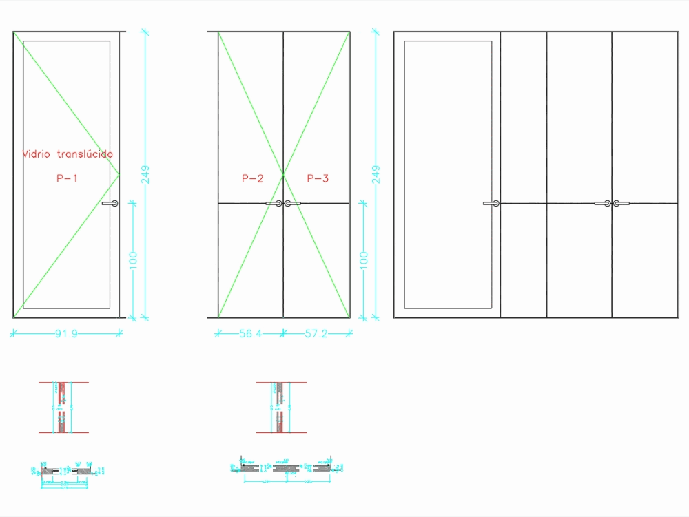 AutoCAD Window Detail DWG Installation Glass door details in AutoCAD Download CAD free 55 82 