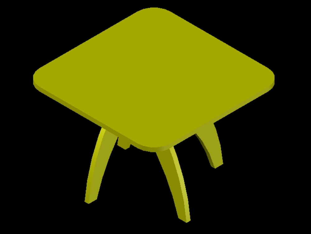 Mesa cuadrada en 3D.