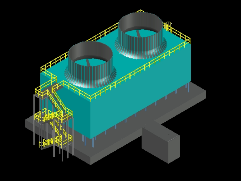 Cooling tower in 3d,