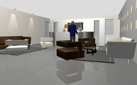 Réception meublée en 3D