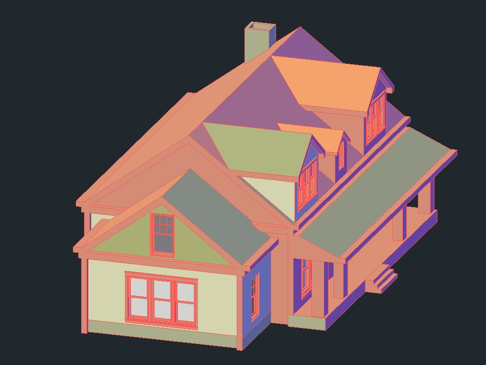 3D Einfamilienhaus.