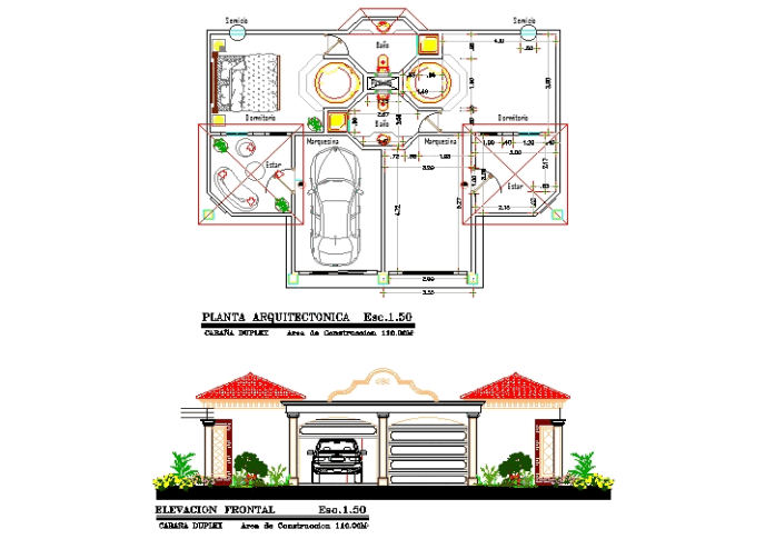Cabañas turisticas en AutoCAD | Descargar CAD gratis (597.51 KB