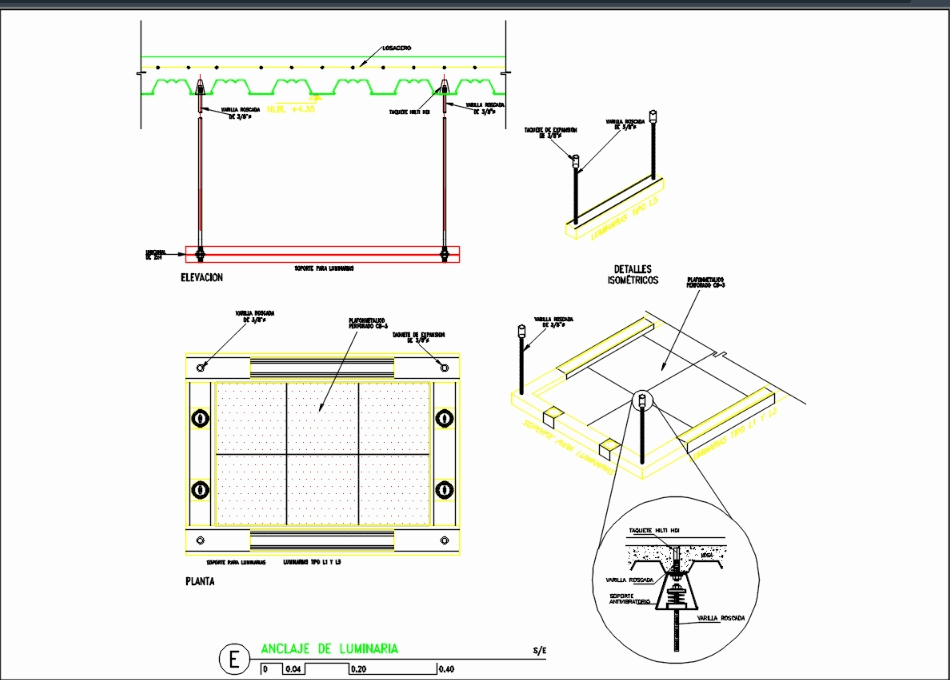 Soporte de luminaria en AutoCAD | Descargar CAD (59.51 KB) | Bibliocad
