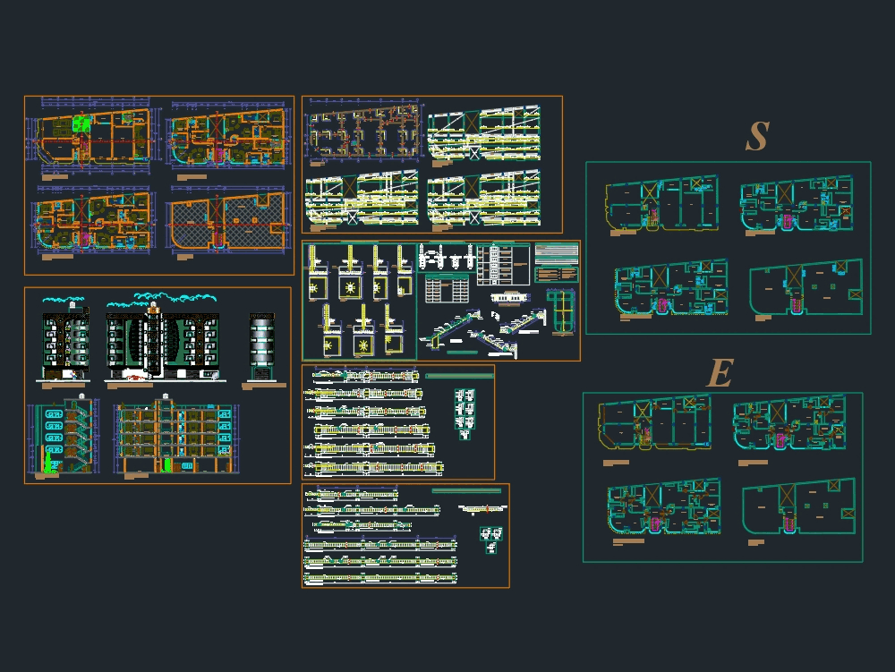 Apartment building - project in AutoCAD | CAD (1.88 MB) | Bibliocad