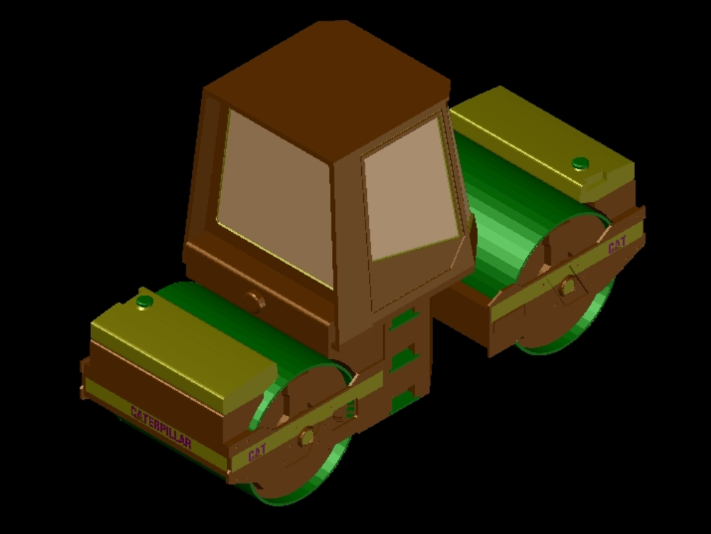 Compactadora vial en 3D.