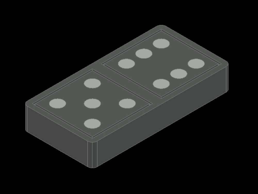 Domino tile in 3d.