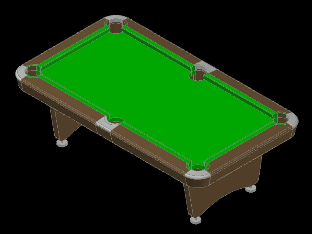Pool table in 3d.