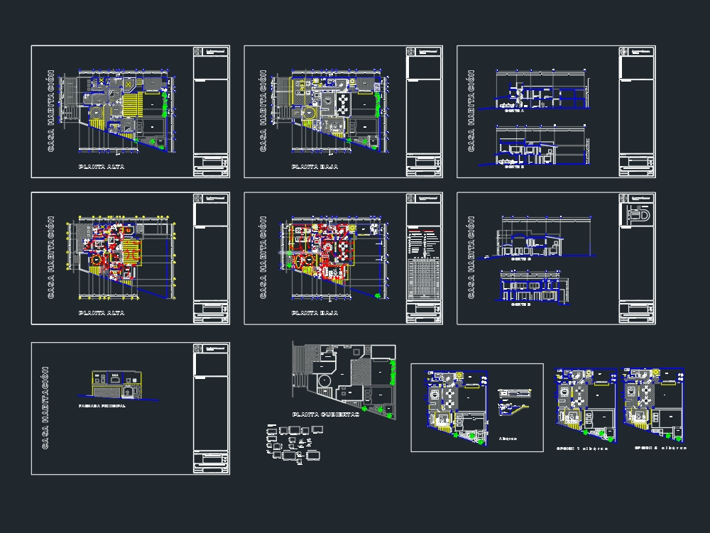 Planos casa habitaci�n en AutoCAD | Descargar CAD ( KB) | Bibliocad