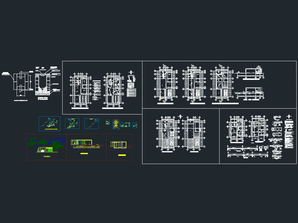 Planos casa interes social en AutoCAD | CAD (917.78 KB) | Bibliocad