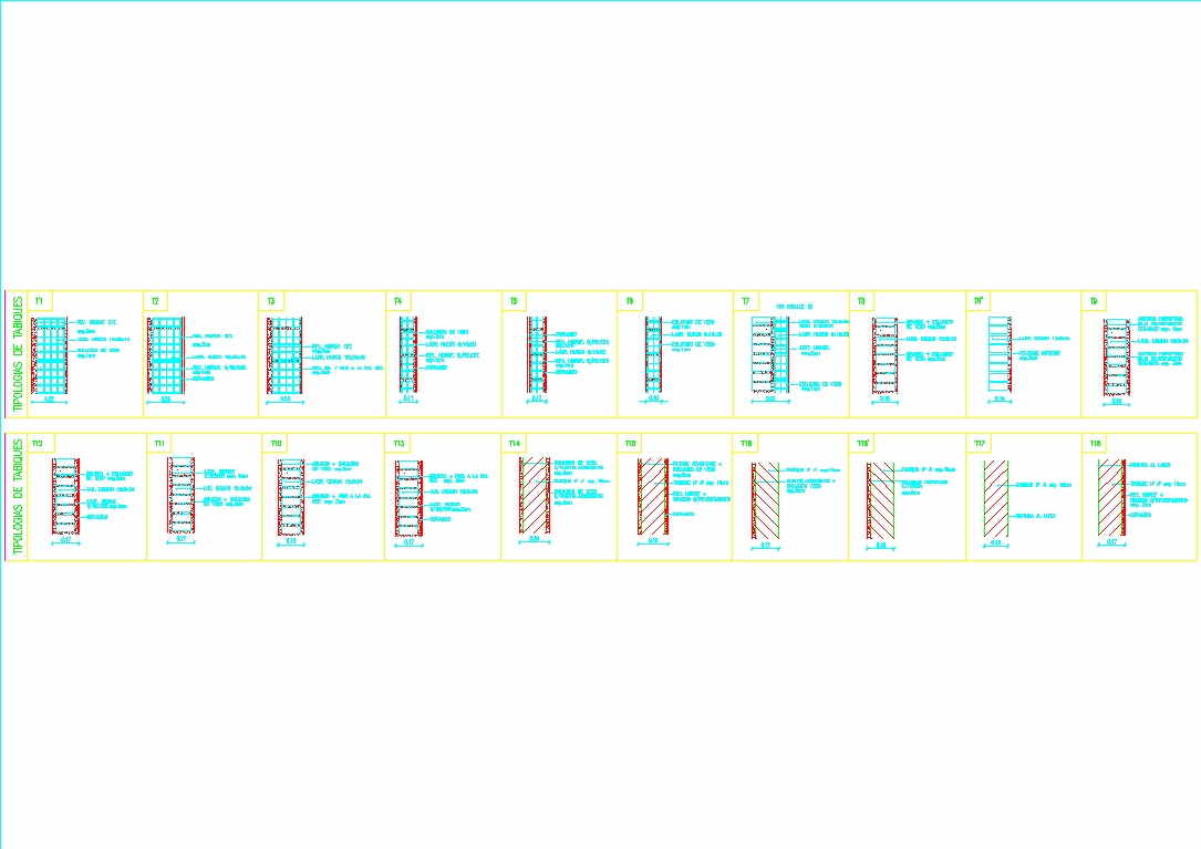 Nonloadbearing partition details in AutoCAD CAD (173.13 KB) Bibliocad