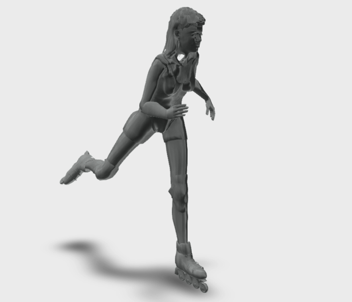 Mujer patinando 3d