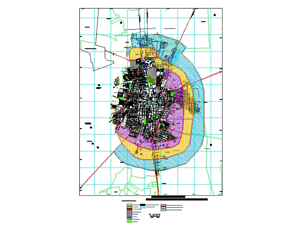 Plano urbano de Matehuala - México.
