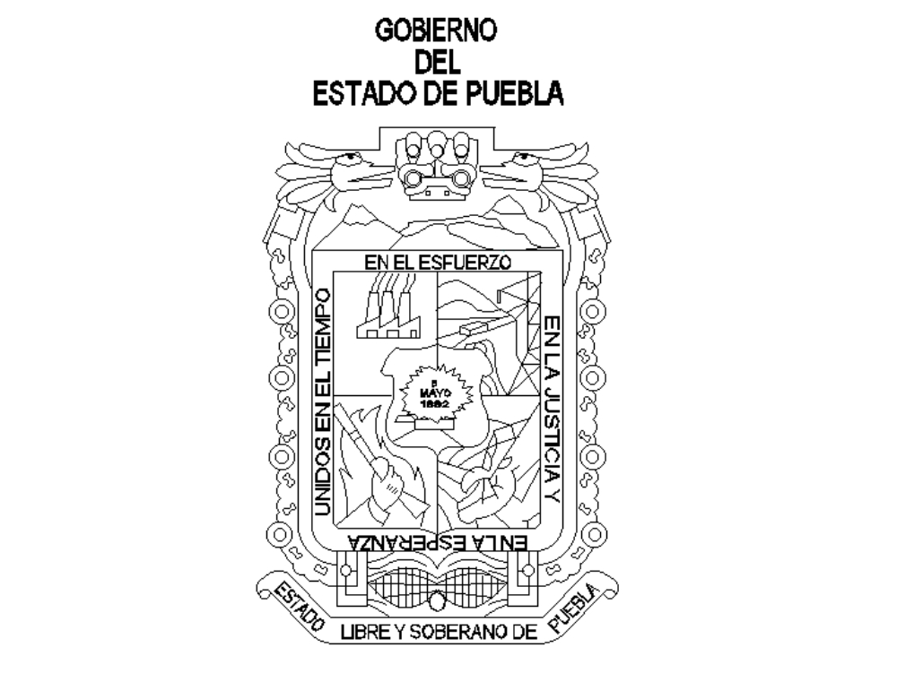 Coat of arms of the state of Puebla.